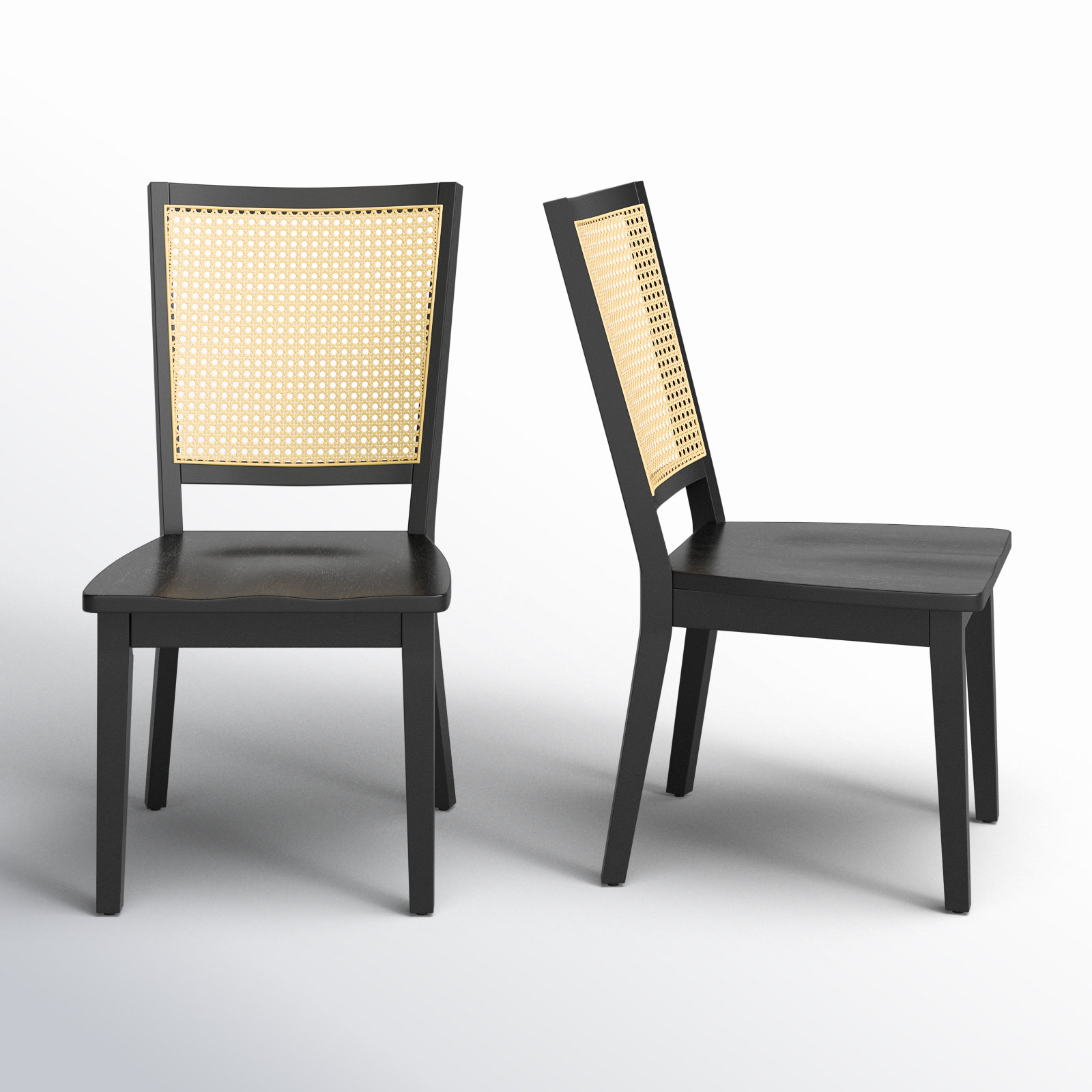 Karlie Side Chair, Black/Natural