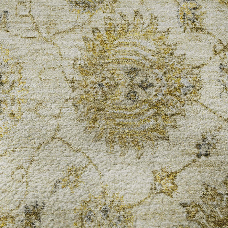 Premium Machine Washable Ashington AMF1833 Damask Rug, Rectangle 8' x 10'