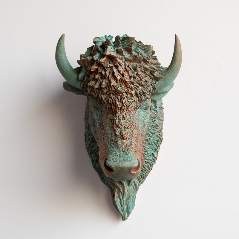 Handmade Glam Animals Wall Decor on Resin, Green