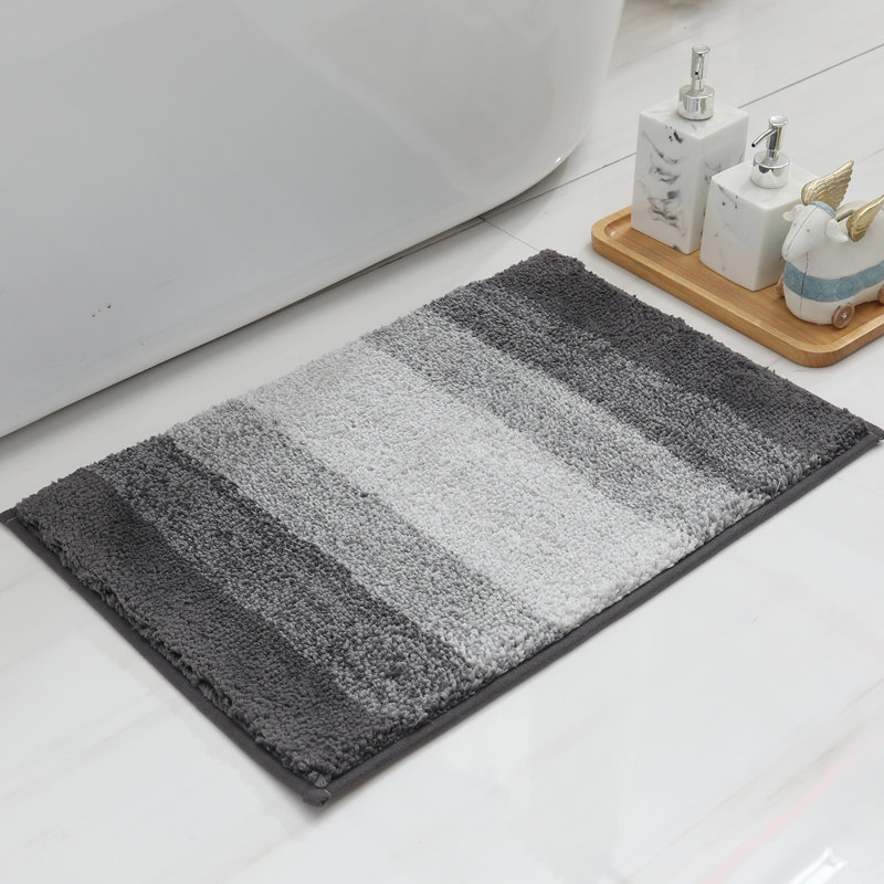 Water Absorbent Soft Plush Bath Mat, 31.5" L x 19.68" W, Gray