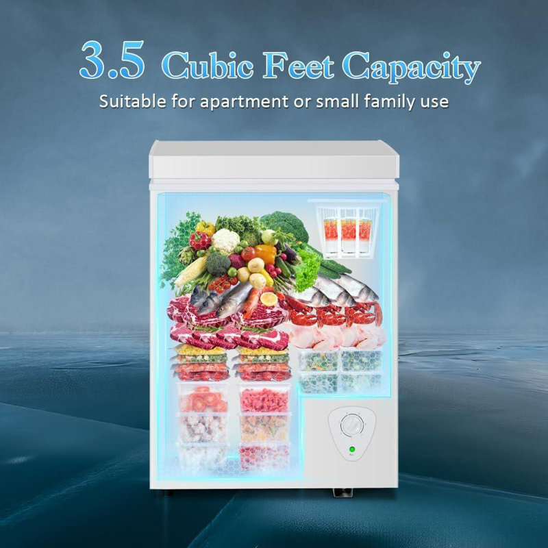 3.5 Cubic Feet Chest Freezer with Adjustable Temperature Controls