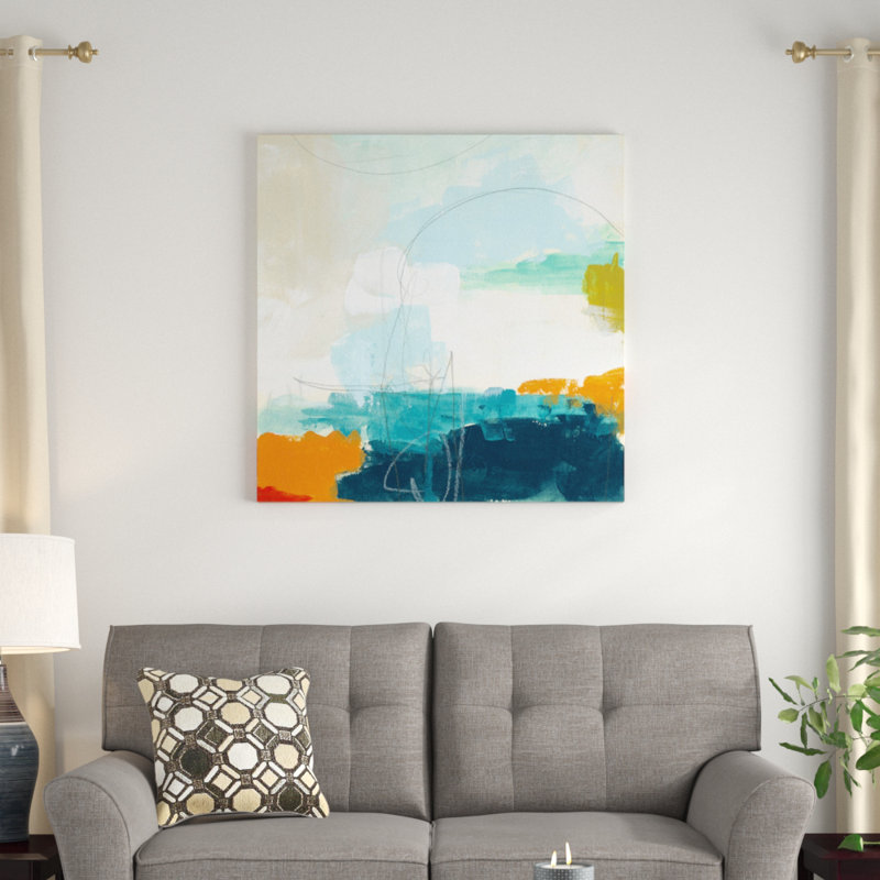 «Atmosp boule VII», peinture sur toile, H 36 po x l 36 po, Toile tendue