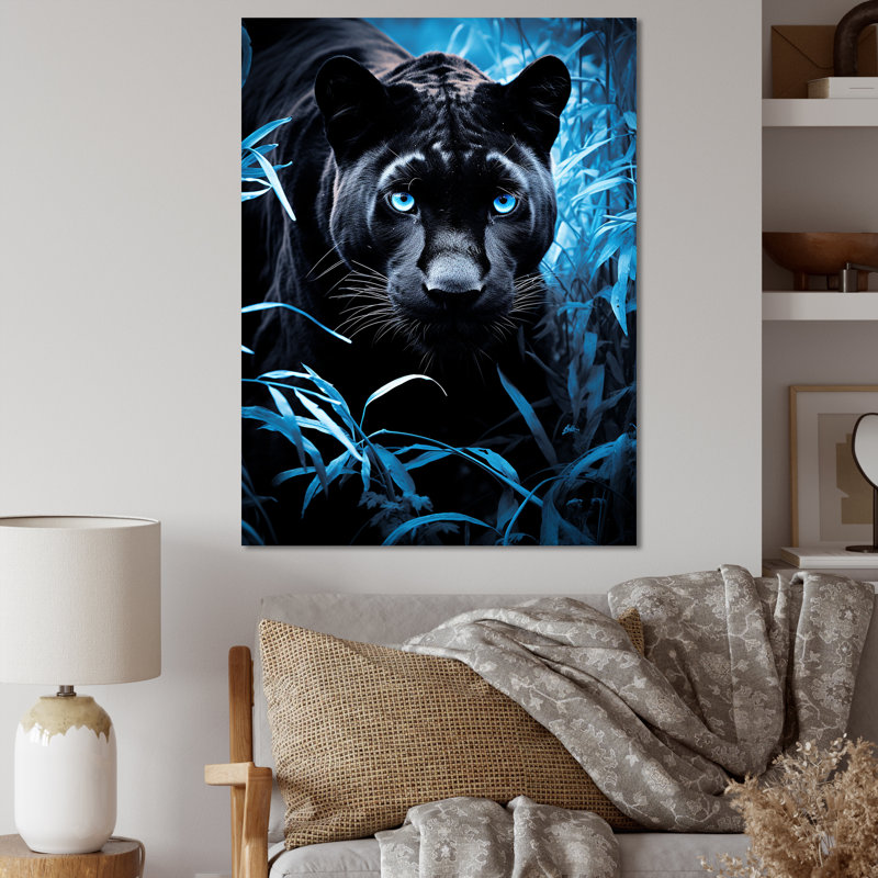 «Black Blue Panther Hidden Observer Infrared» sur toile, Toile tendue, H 20 po x l 12 po x P 1 po