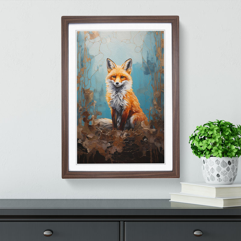 Single Picture Frame Print on Wood, 34cm H x 25cm W, Walnut Framed