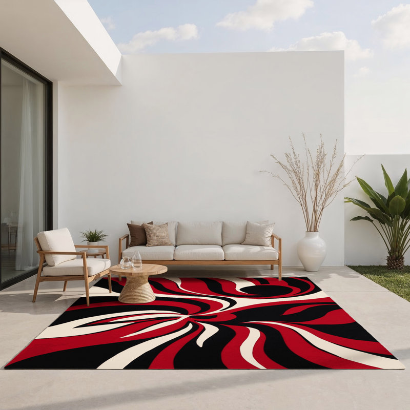 Tapis intérieur et extérieur Flame Arc, Rectangulaire 3 pi x 5 pi