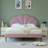 Deeb Tufted Upholstered Flower Silhouette Headboard Platform Bed-57386610-57386612