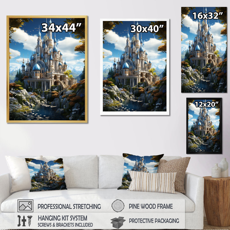 Résidence royale sur toile, H 40 po x l 30 po x P 1,5 po, Toile tendue
