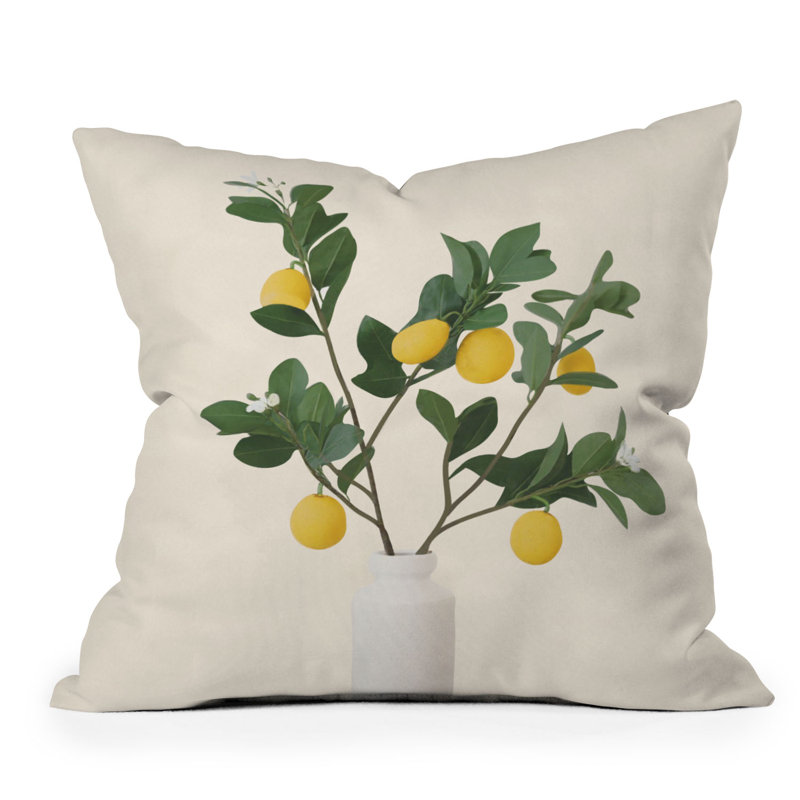  Coussin décoratif floral intérieur / extérieur réversible, H 18 po x l 18 po