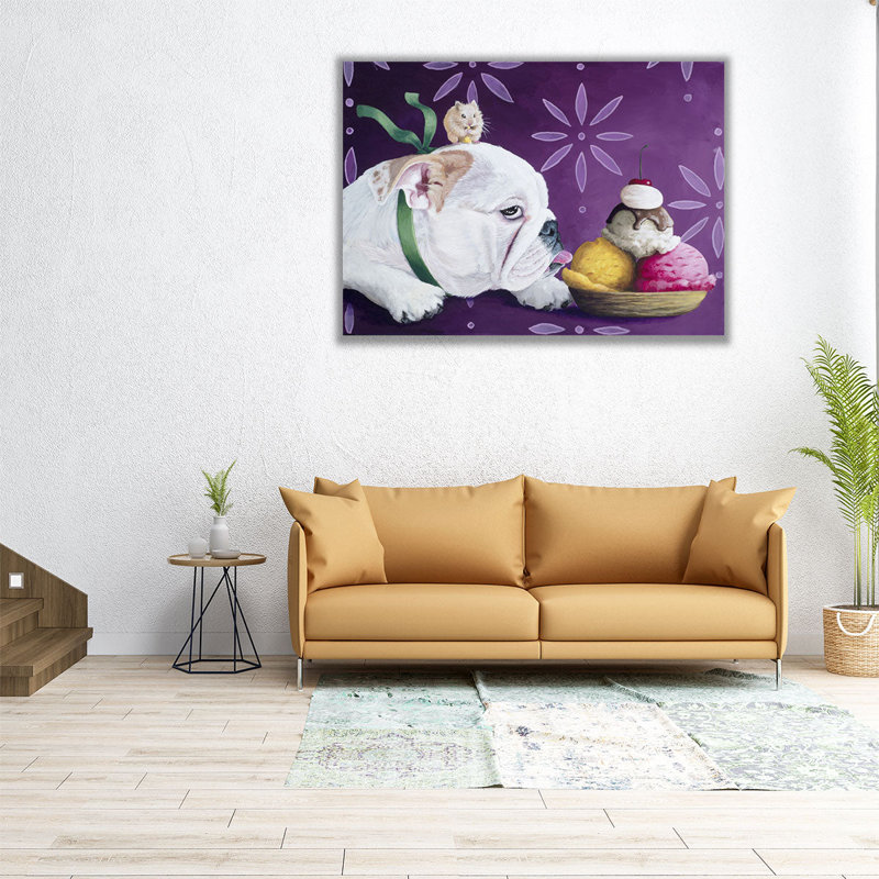 Sneaking A Lick - reproduction d'art sur toile, H 18 po x l 24 po