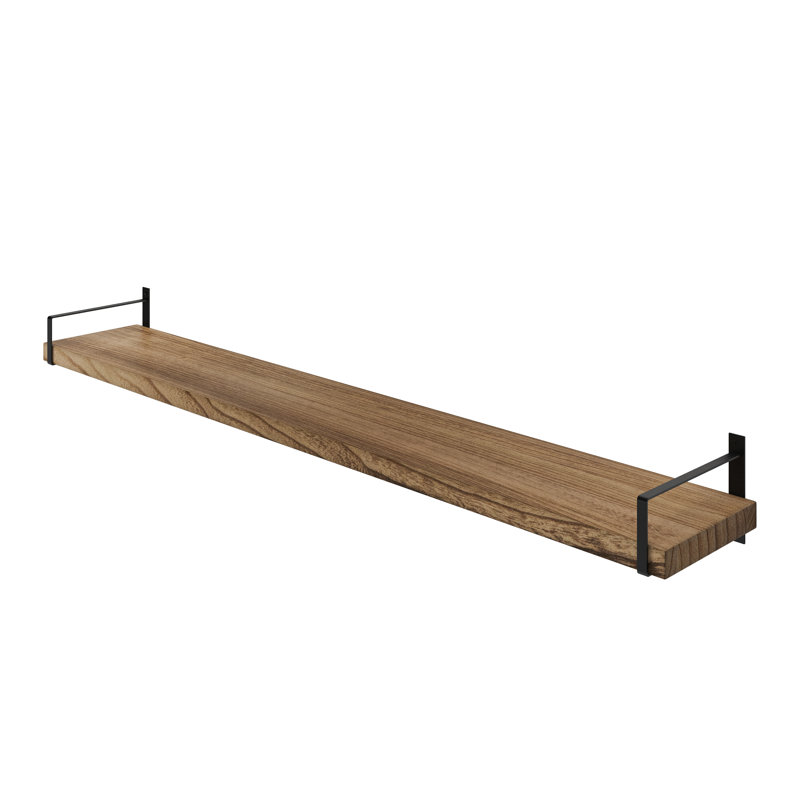 9.25" Floating Shelf For Living Room, Hanging Shelf With Heavy Duty Brackets, Office Shelf, Farmhouse And Boho Decor, Burnt, 1pc