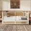 Lit de jour simple en rotin de style traditionnel avec lit gigogne simple pour un espace limité, chambre d'amis, aucun sommier nécessaire, blanc antique-129230664-129230665