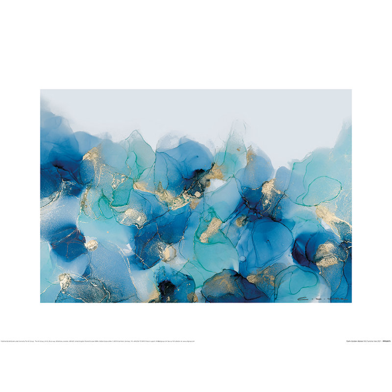 Calm Golden Waters by Charlotte Vale - No Frame Painting, 30cm H x 40cm W x 0.1cm D