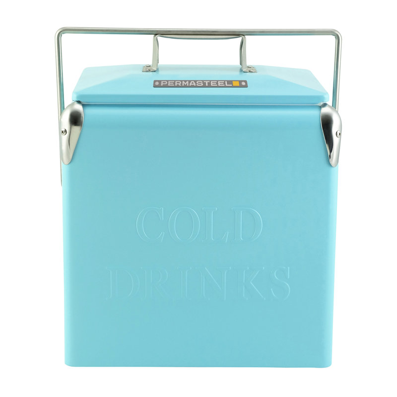 Permasteel 14-Qt Small Portable Camping Picnic Cooler, Turq