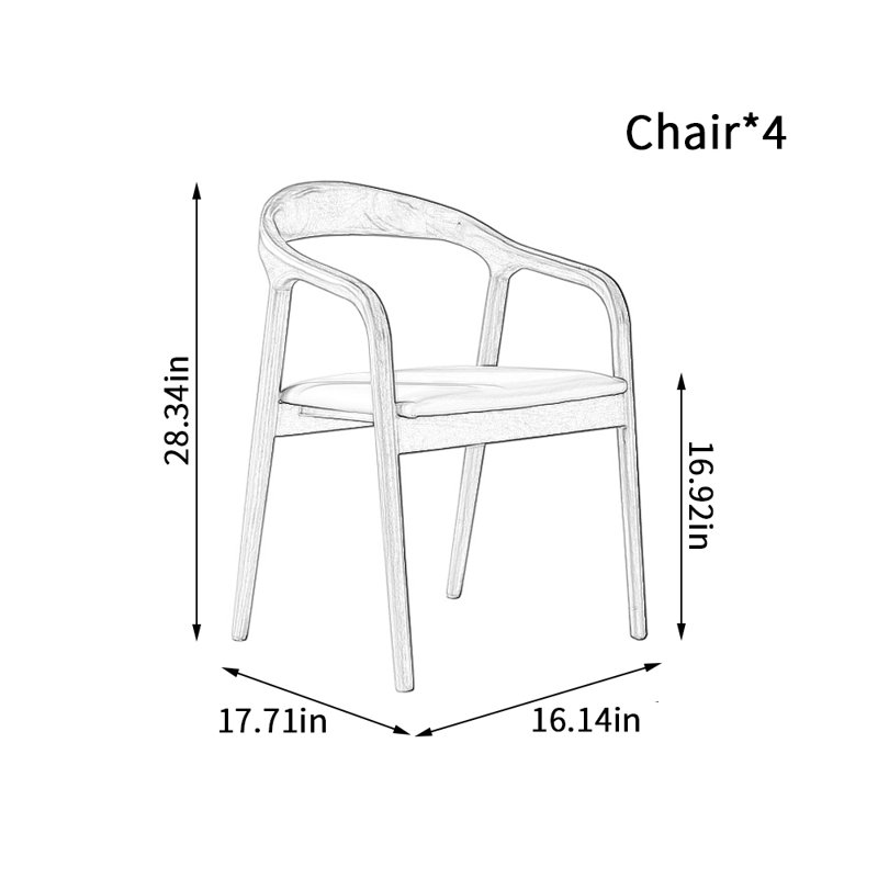 Retro Simple Casual Ash Wood Dining Chairs