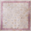 Tapis carré tissé à plat à motif géométrique délavé de couleur crème délavé