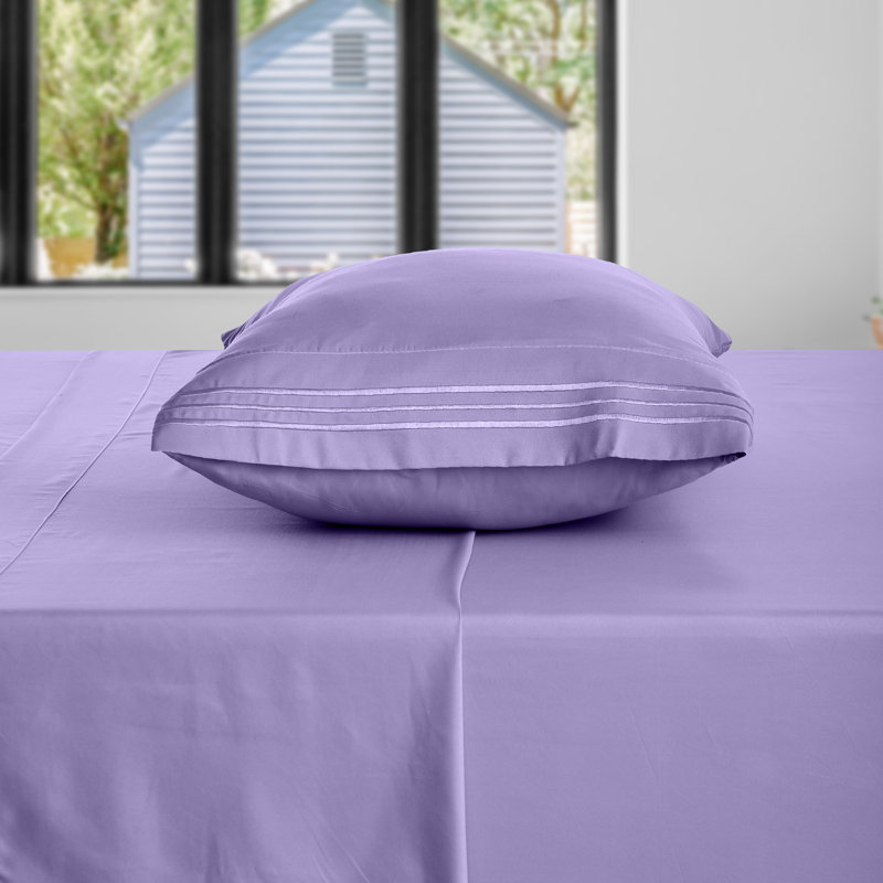 Ensemble de literie en microfibre 1800 Series, Lavande, Ensemble de draps pour taille de lit simple TG ave