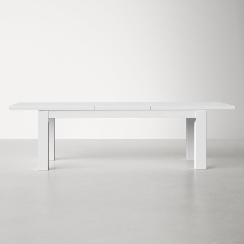 White Gloss Extendable Rectangular MDF Dining Table