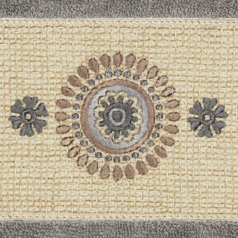 Serviette de bain en coton turc Isabelle, Gris foncé