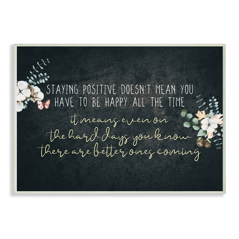 Motivation «Dist certain Stay Stay» par Kim Allen - impression d'art graphique, H 10 po x l 15 po x P 0,5 po, Plaque murale