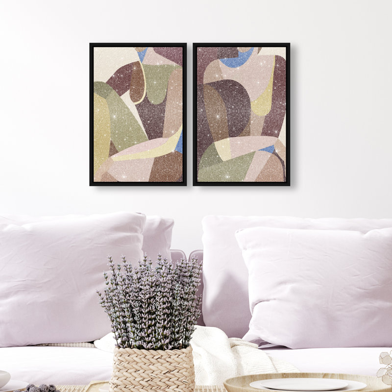 Body Studio Set Abstract Canvas Print by Oliver Gal, Black Frame, 10 x 15, Black Floater Frame, 11"H x 16"W