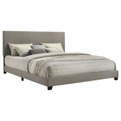 Buglosse Fabric Upholstered Eastern King Panel Bed Taupe