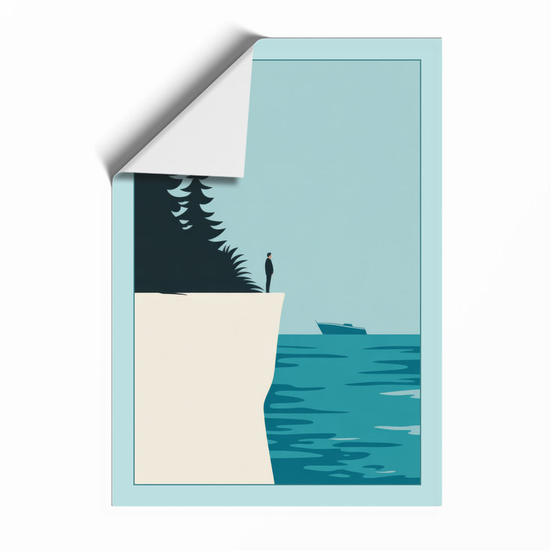 Figure At The Edge Minimalist - Print, Unframed, A4 - 29.7 x 21.0 cm