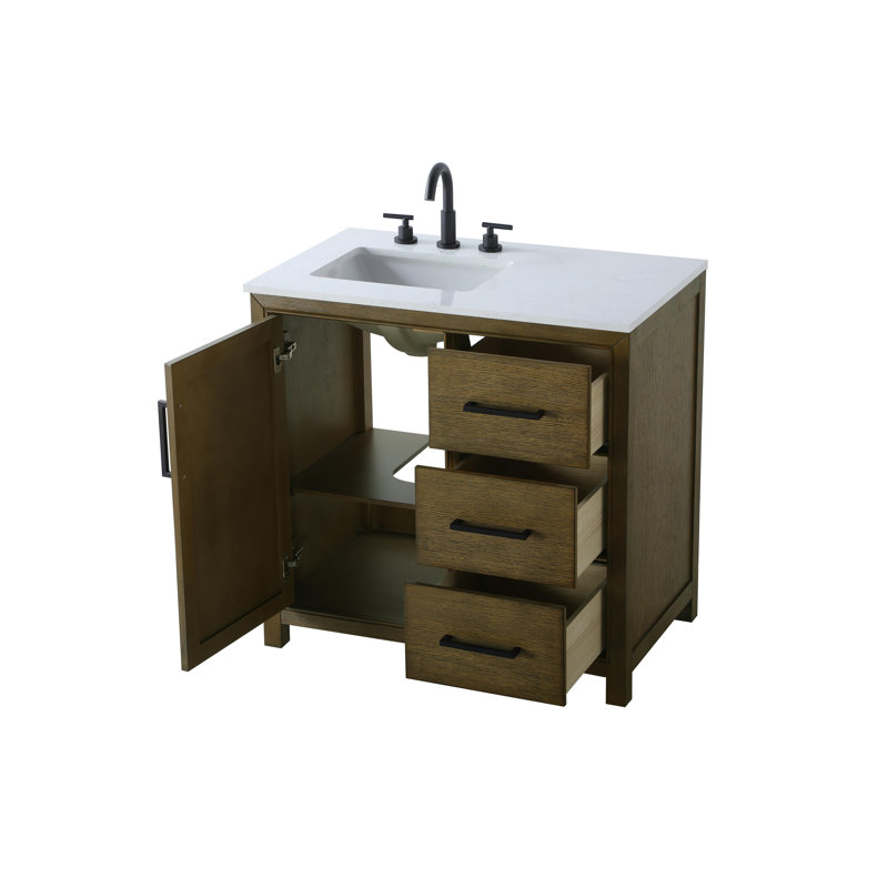 Meuble-lavabo simple 36 po, Noisette chêne