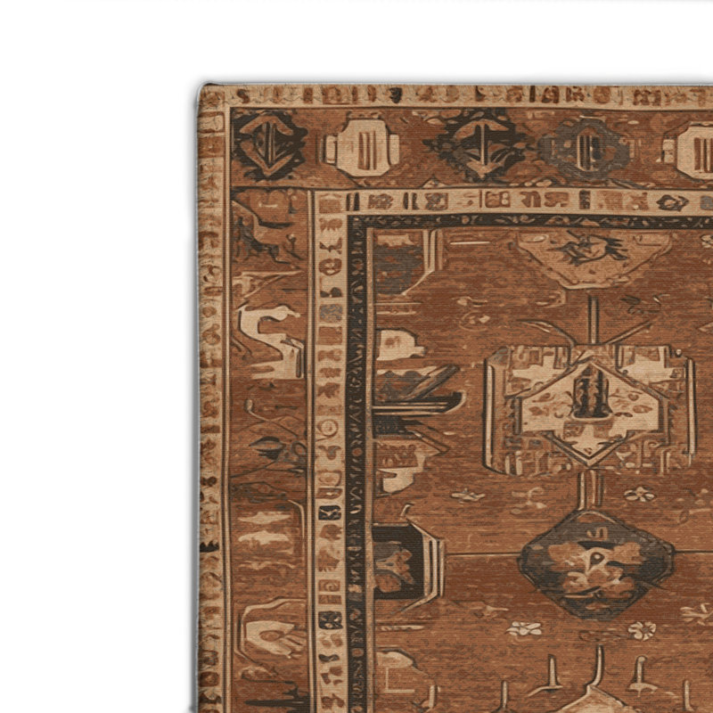 Tapis turc intérieur et extérieur brun, Rectangle 4pi x 6 pi