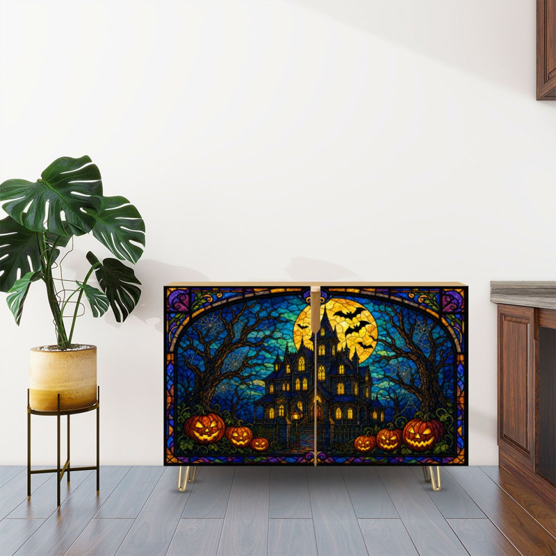 Buffet avec rangement Haunted Mansion avec 2 portes pour le salon et la cuisine