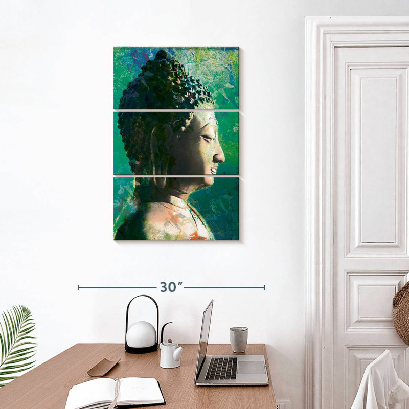 Profil de tête de Bouddha Adella II, H 32 po x l 20 po