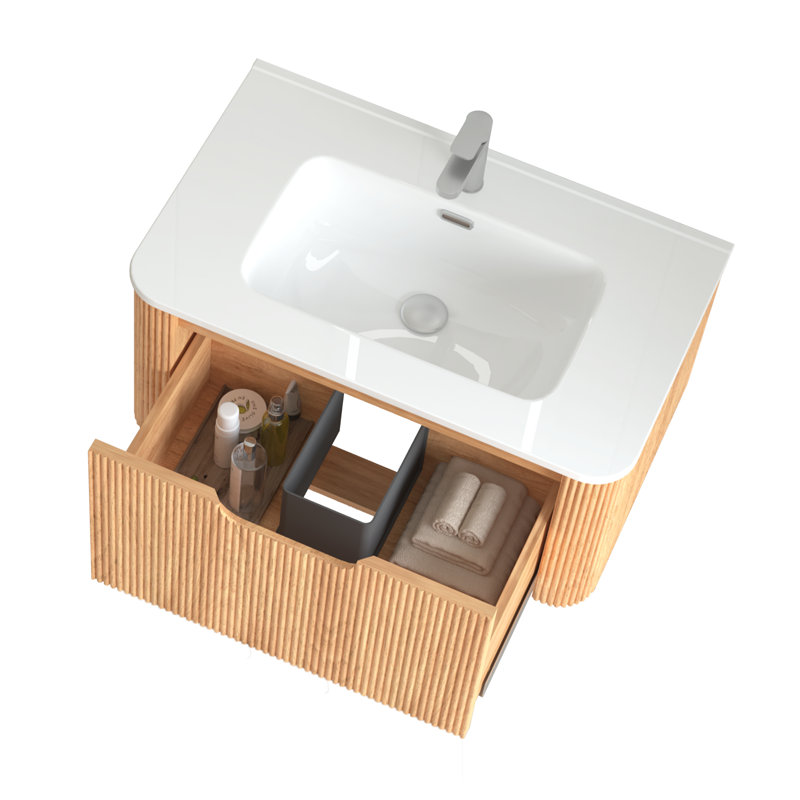 Armoire de salle de bain flottante Mid-Century