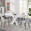 Table de salle à manger extensible carrée avec base en métal Assemblage facile et capacité de charge élevée-1865862866