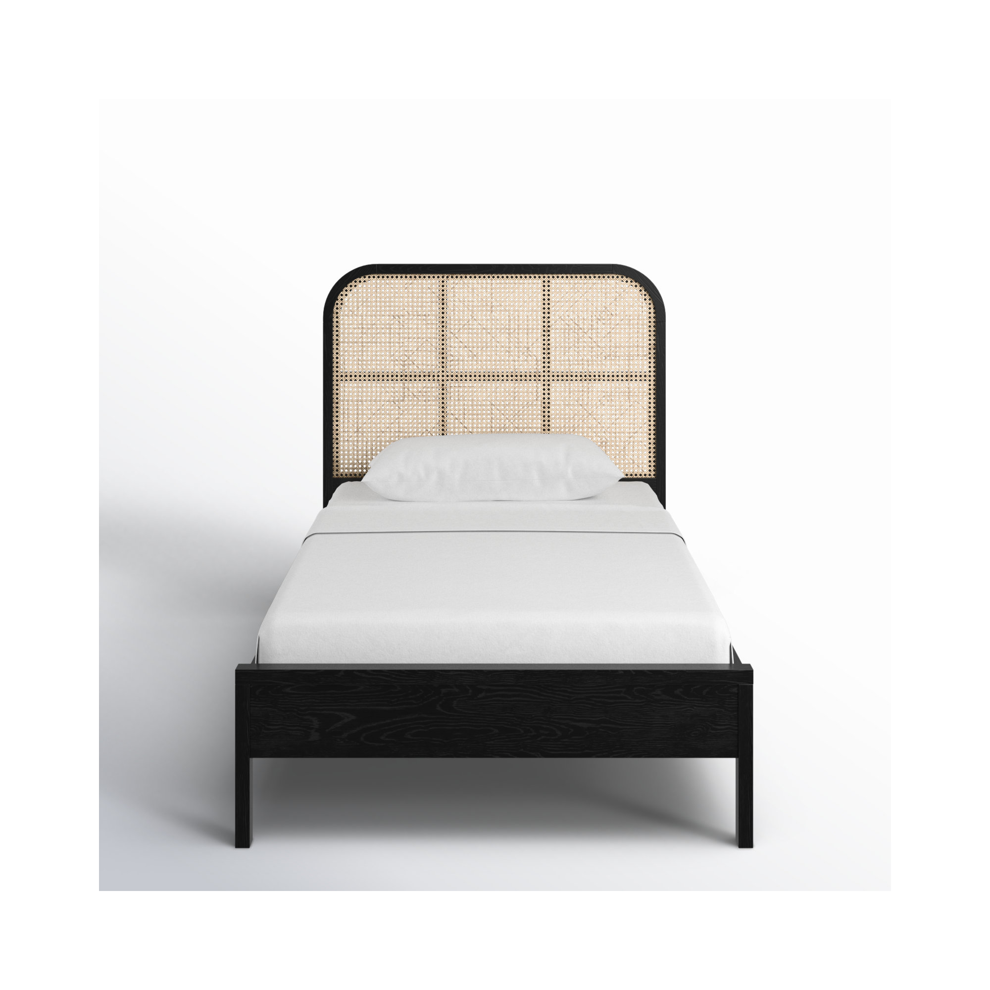 Alvery Cane Bed, Black, Twin