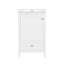 Meuble-lavabo blanc de 20 po avec lavabo, porte à fermeture douce, support de rangement, tiroir, tableau de haute qualité, finition peinte, forme rectangulaire, montage autoportant, installation de lavabo simple de 20 po en blanc