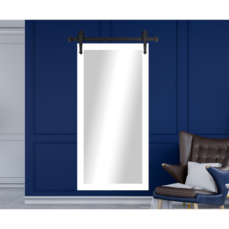 Neace Flat Wall Mirror, 77" x 32", Satin White