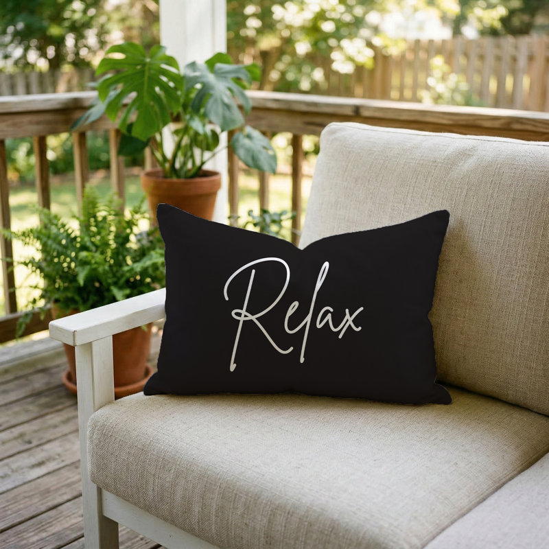 Relax Pillow 21"X13" Black, Rectangle 13"H x 21"W, Black
