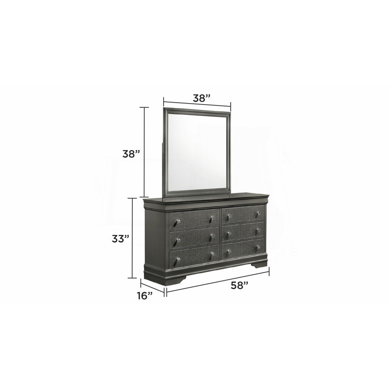 Ensemble de chambre rembourrée 5 pièces avec tête de lit DEL Blaze, Grey, Très grand lit