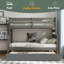 Lit superposé simple au-dessus d'un lit double avec lit gigogne en bois-2015097937