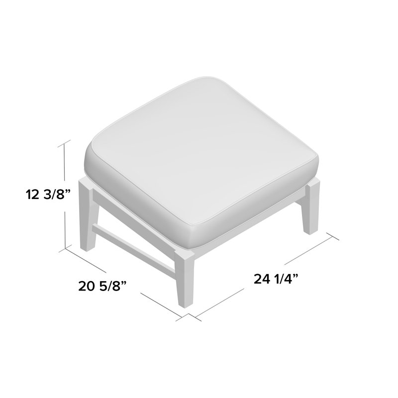 Repose-pieds Croquet - Teck naturel, Teck naturel, Sunbrella® ‑ lin colombe, Pas de soudure