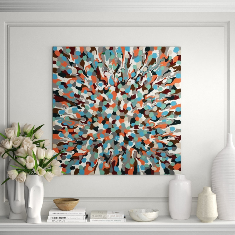 Colorful Swirl Print by Samuel Kane, 47" H x 47" W x 1.5" D, Knife Gel