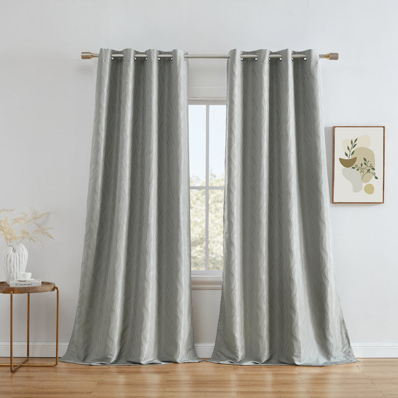 Farnham Curtain Pair, 50" W x 96" L, Light Gray