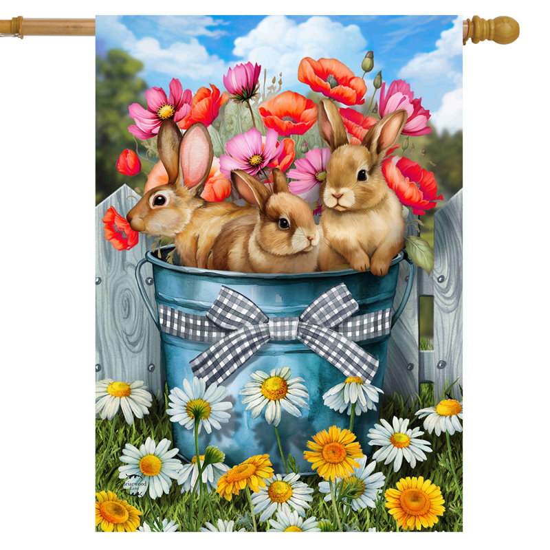 Drapeau du seau de lapins