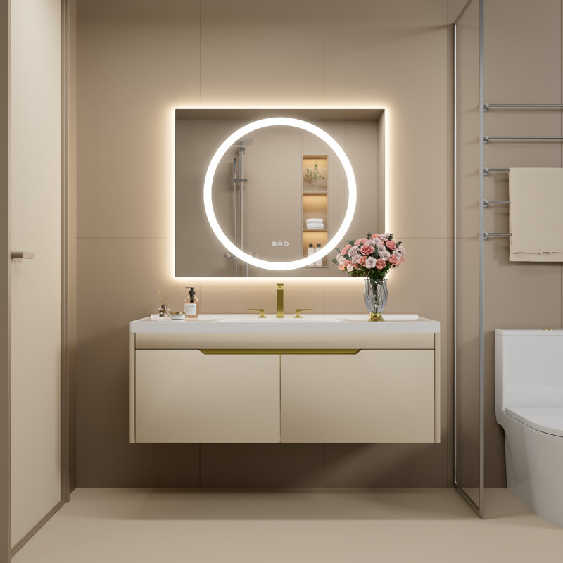 Dimmable LED Bathroom Mirror with Lights, 40" x 32"