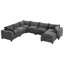 Canapé modulaire de 117,5 po avec repose-pieds de rangement mobile, canapé 7 places en forme de U, siège large et combinaison libre, canapé en chenille surdimensionné pour le salon et l’appartement-1265271959