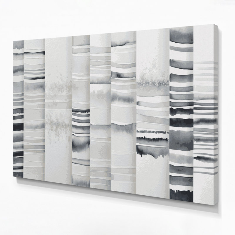 Impression sur toile horizontale rayée bleu neige, H 20 po x l 24 po