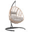 Balancelle d'extérieur intérieure en osier de couleur naturelle avec coussin beige, chaise