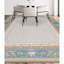 Hand-Knotted High-Quality Beige and Teal Area Rug