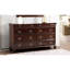 Commode cappuccino de style traditionnel et doublure en feutre accentuée de nickel