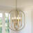 4 - Light 16 Inch Modern Dimmable Geometric Chandelier Adjustable Lantern Light Fixture-1937545041