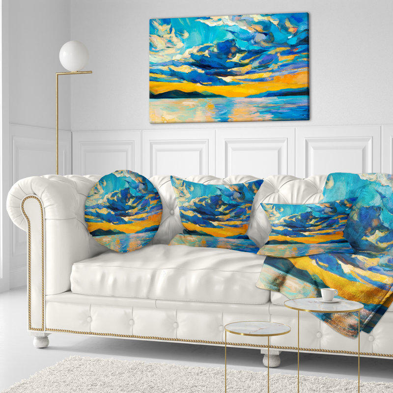 Coussin Orange Sunset, 12 po x 20 po, Rectangulaire